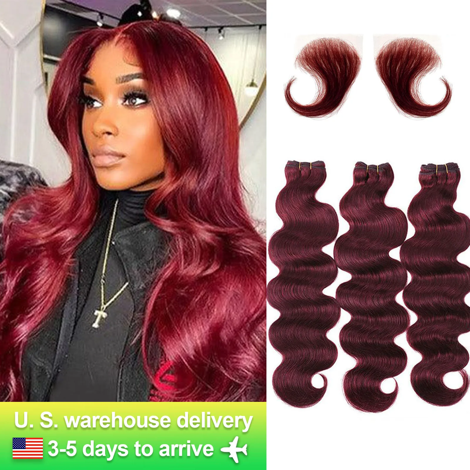 Burgundy 99j Body Wave บราซิลไวน์แดงสีผมมนุษย์ 1/3/4 Pcs Hair Extensions Body สานสีชุด