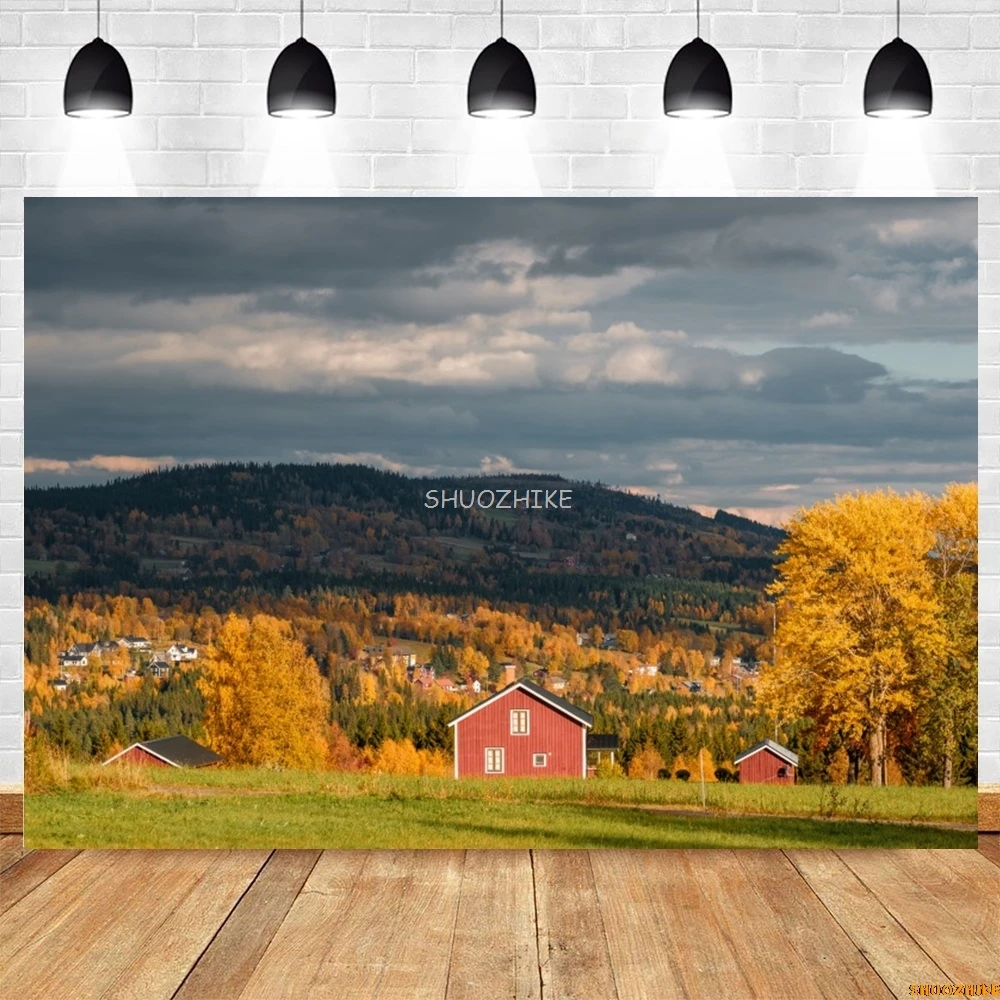 Autumn Natural Scenery Photography Backdrop Forest Plain Landscape Birthday Party Holiday Travel Portrait Photo Background Decor