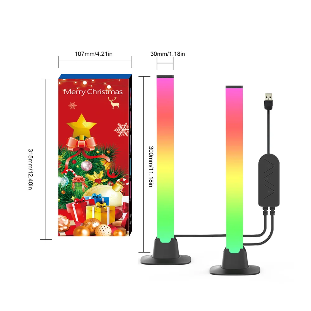 Lampada da tavolo LED Smart Light Bar, con controllo APP Music Rhythm Bar RGB Voice Control Light Desk Atmosphere Lamp per gioco/auto/TV