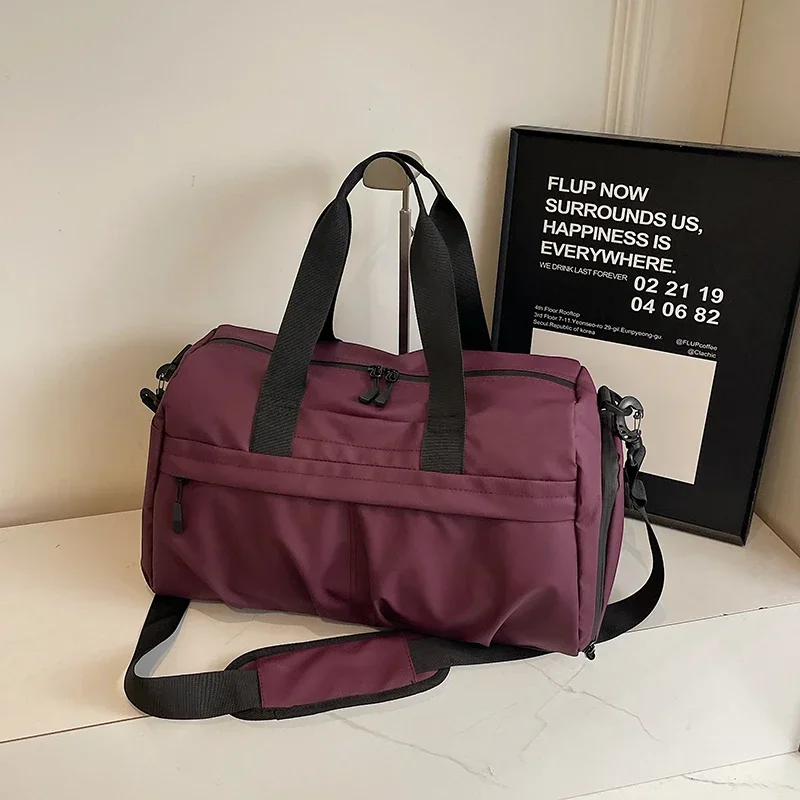 Oxford Zipper 2024 High Quality Travel Handbag Solid Color Large Capacity Popular Fashion Shoulder Bag Soft Simple Crossbody Bag