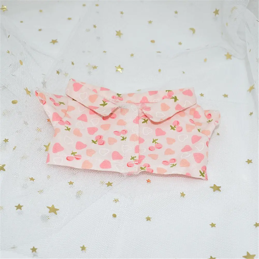 1PC Cotton Doll Shirt Pants For 20 cm American Doll Cute Mini Clothes Collar Coat Star Doll Clothes Suit Doll Accessories