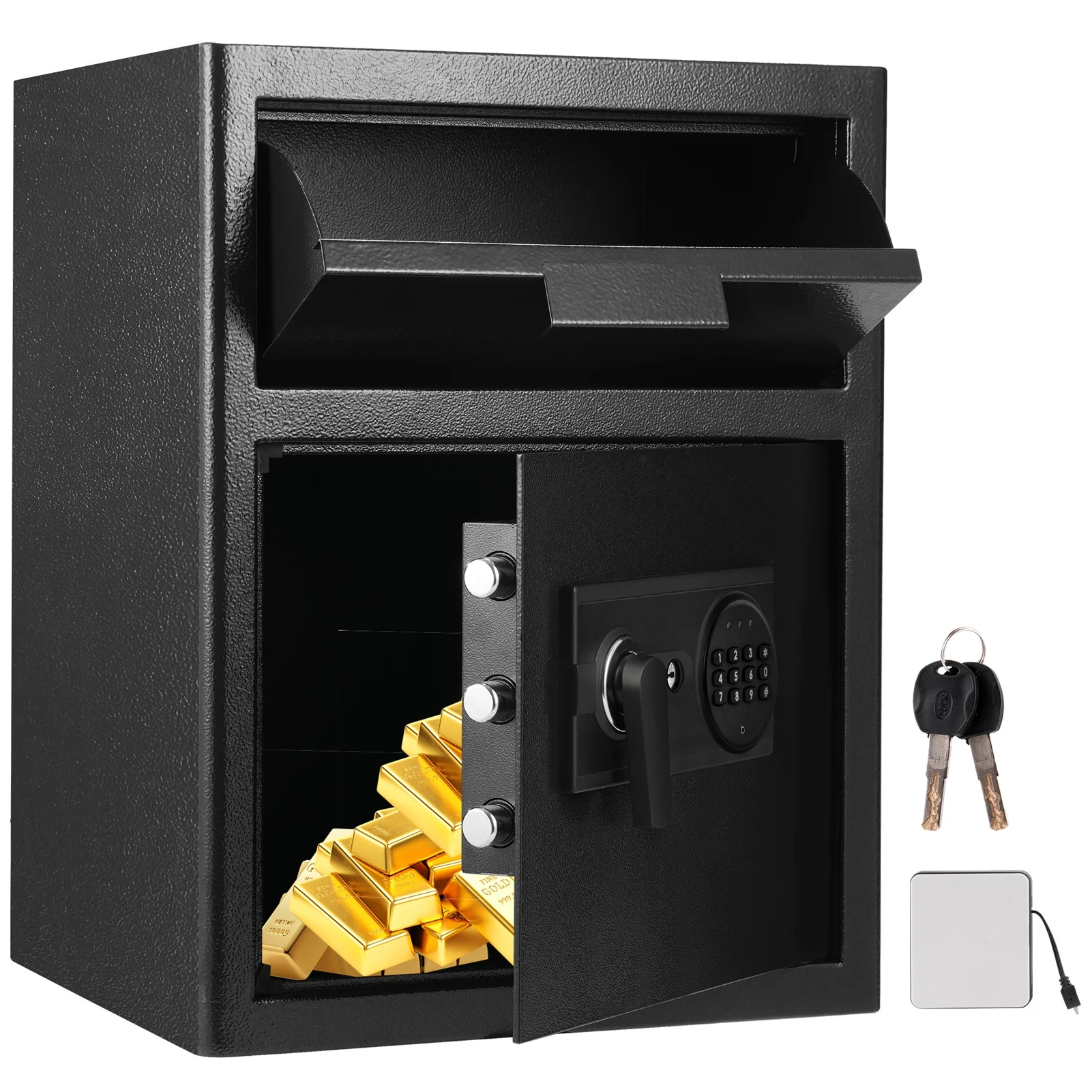 Fireproof Drop Safe with Drop Slot 2.6 Cu FT Combination Lock Digital Safe Box Business Security Depository Safe for Money Cash