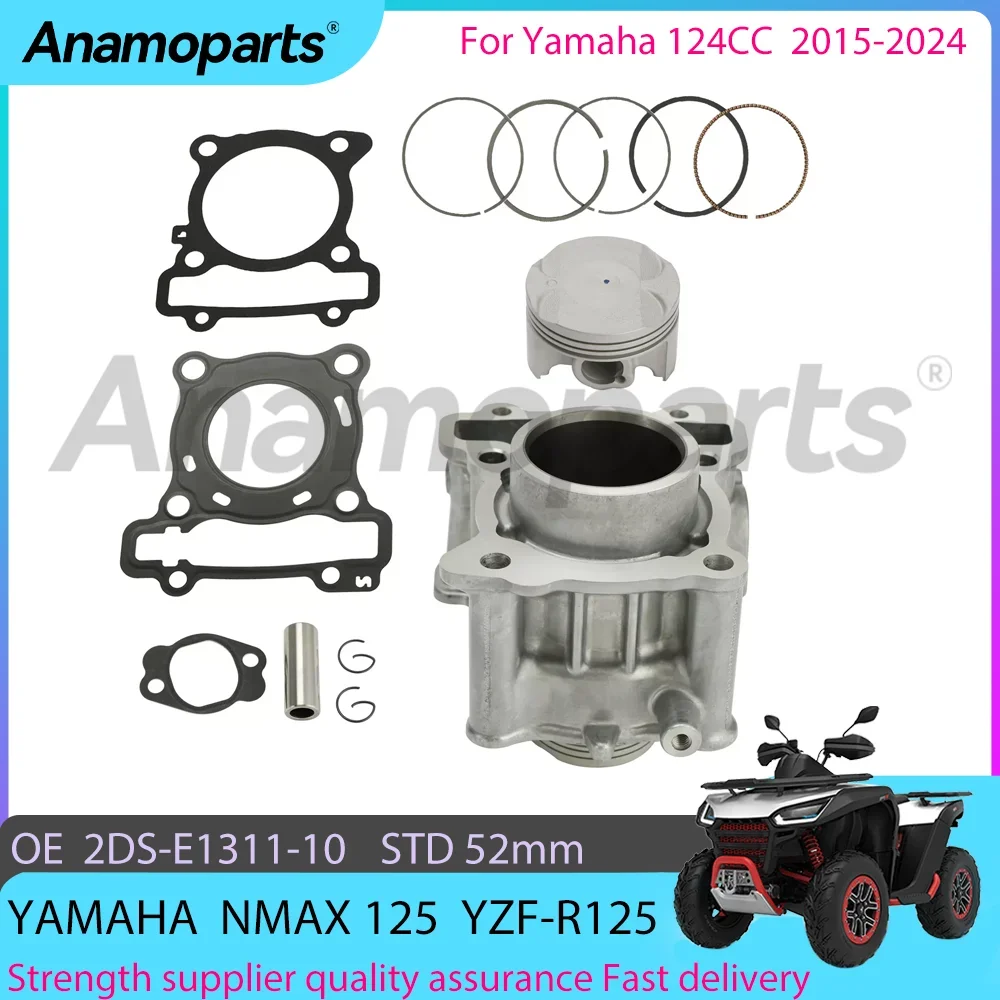 STD 52 mm Motocycle Cylinder Piston gasket Rebuild Overhaul Kit Fits 2015-2024 Yamaha NMAX ABS GPD125 125cc 2DS-E1311-10