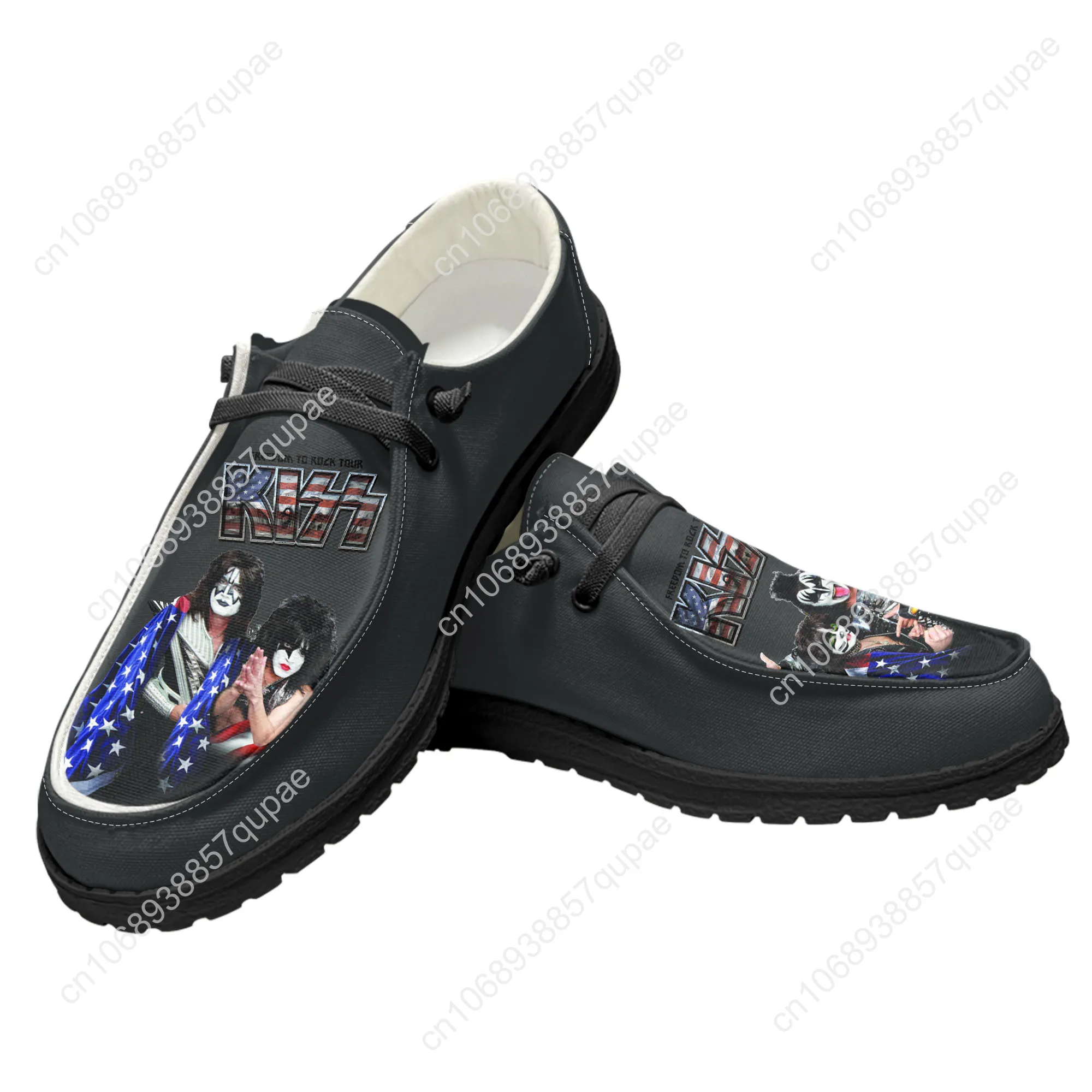 Heavy Metal Rock Band Kiss Casual Shoes Men Woman Flat Shoe Breathable Indoor Outdoor Lightweight Footwear Custom Made Shoe