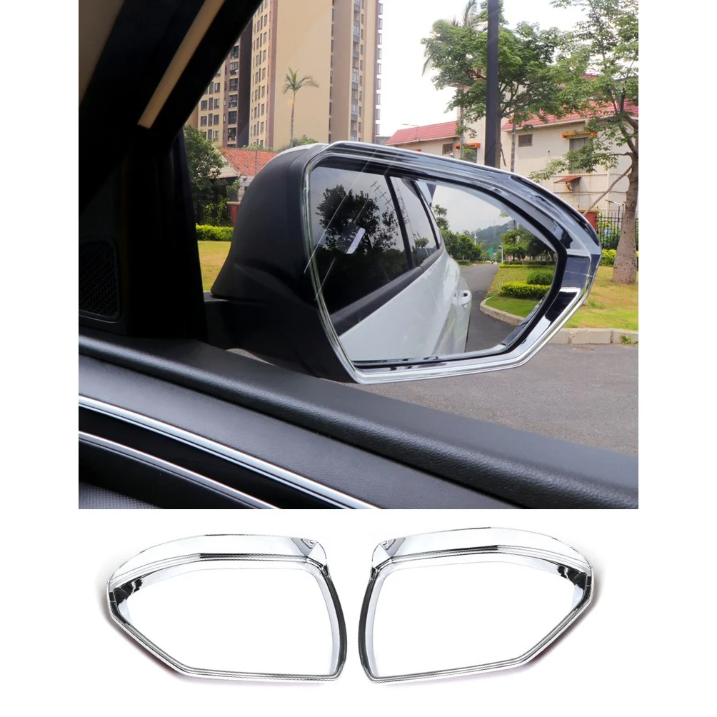 For Hyundai Tucson NX4 2021 2022 Car Side Rearview Mirror Rain Eyebrow Cover Trim Shade Guard Accessories, Chrome Silver