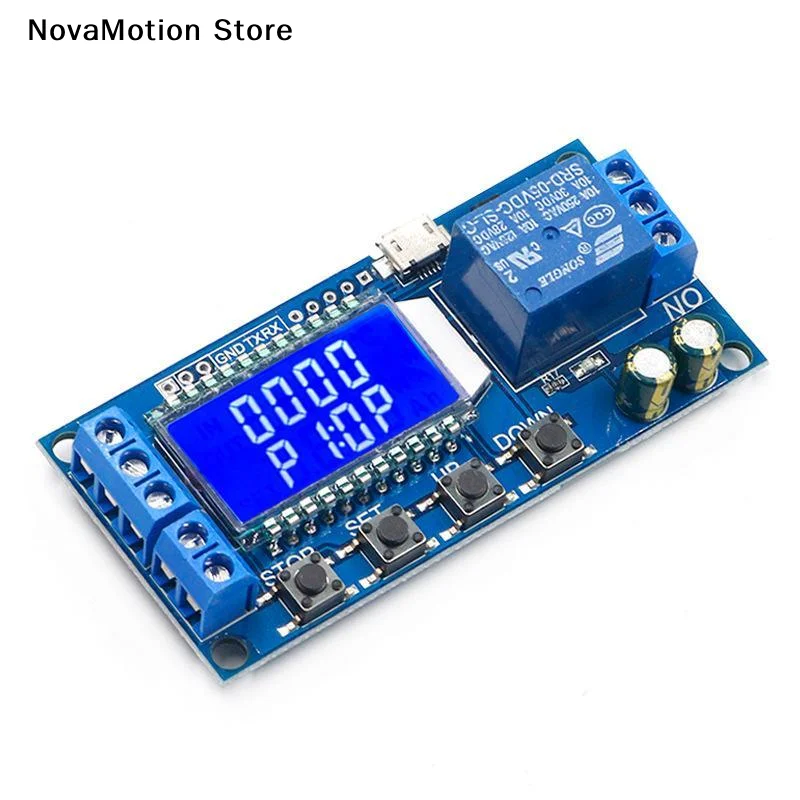 [NM]6-30V Micro USB Digital LCD Display Time Delay Relay Module Control Timer Switch Trigger Cycle Module XY-LJ02[NM]