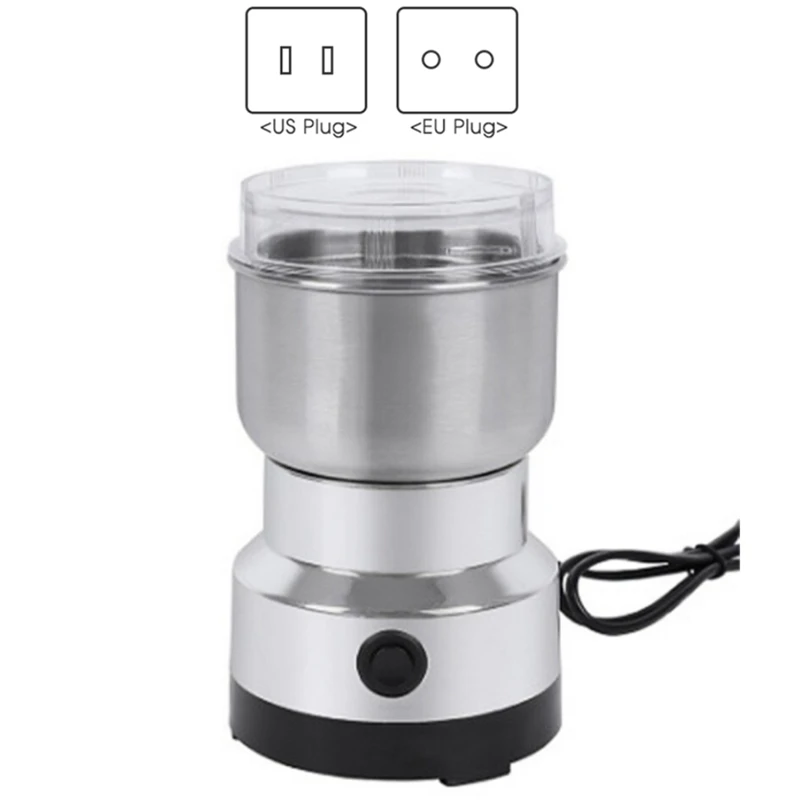 1 Piece Coffee Grinder Electric Portabl Bean Grinding Machine Stainless Kitchen Grain Chopper EU Plug