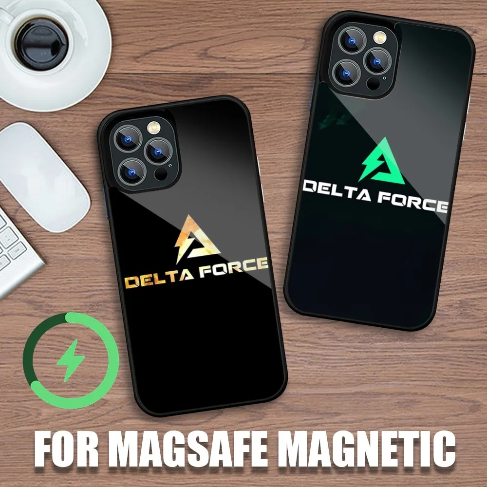 Game D-Delta Force Hawk Ops Phone Case For iPhone 11 12 13 14 15 Plus Pro Max Charging Magsafe Magnetic Wireless Cover