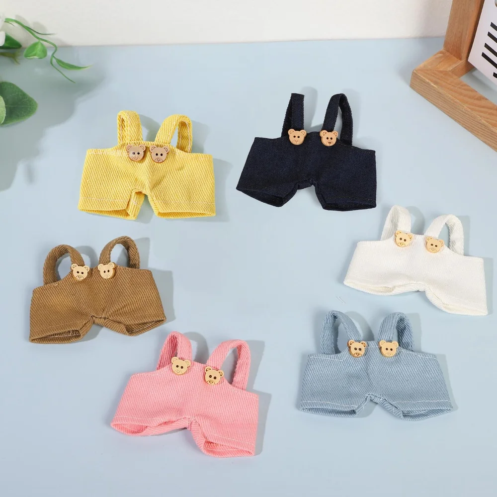 

Хлопковая кукла, джинсовый комбинезон, одежда Labubu, 14-17 см, плюшевая кукла, однотонные штаны, аксессуары для нарядов, игрушки «сделай сам»