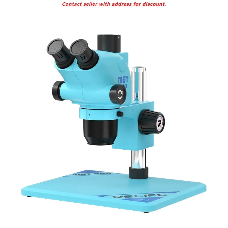 

RELIFE RL-M6T Pro-B11 Trinocular HD Stereo Microscope+SS-033 Light Source+0.5CTV Adapter+MC1 4K HD Camera For Phone PCB Repair