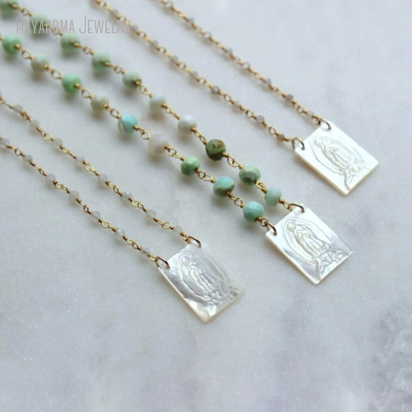 

10Pcs Virgin Mary Scapular Medal Necklace Rosary Chain Jewelry Baptism Confirmation Gift