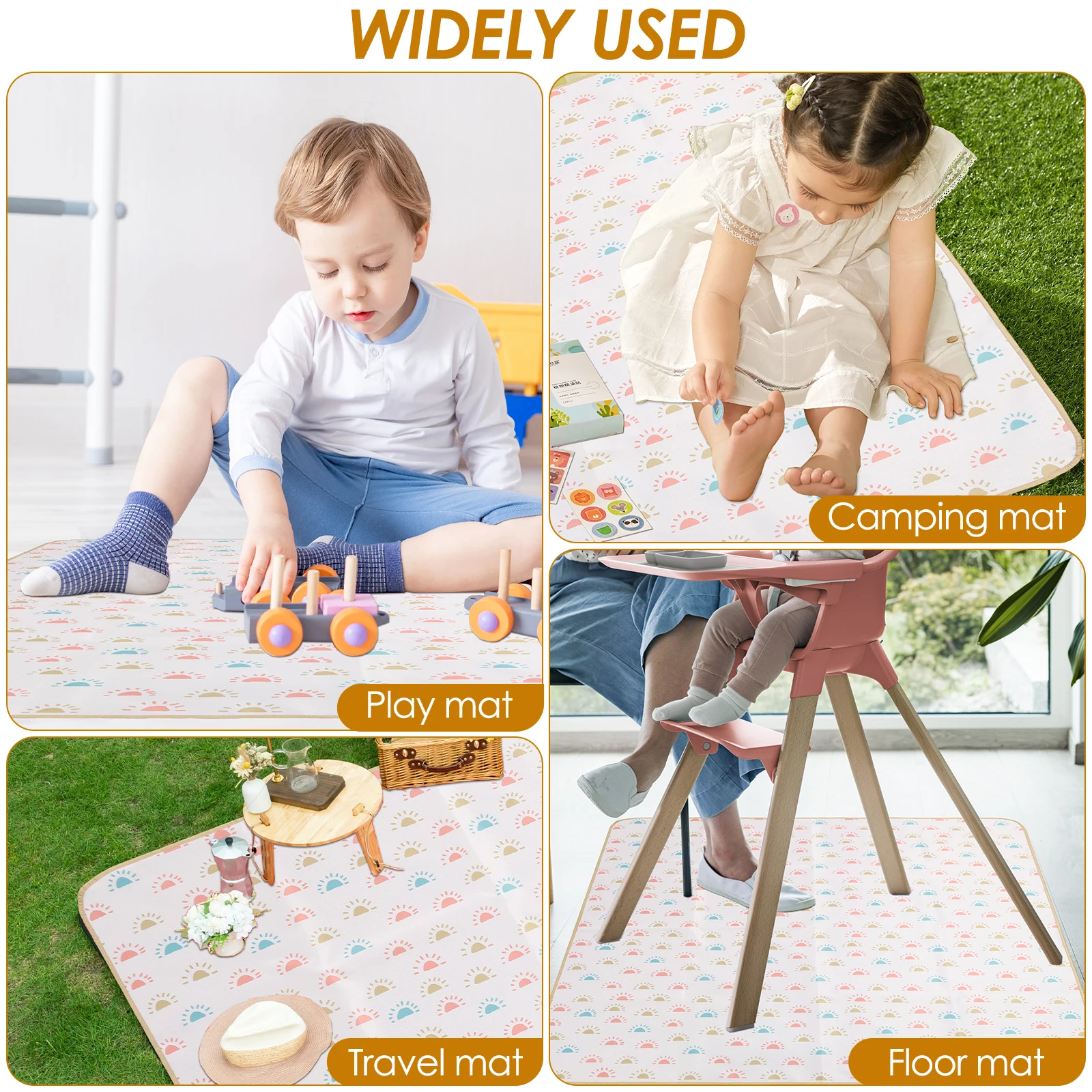 Baby Splash Mat for Under High Chair/Arts/Crafts Baby Crawling Pad Baby Play Mat Washable Waterproof Anti-Slip Floor Splash Mat