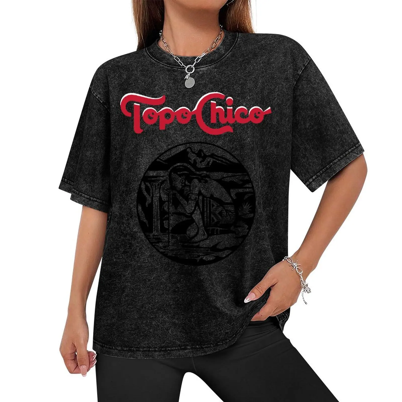 Aztec princess - Topo Chico agua mineral logo (sparkling mineral water) T-Shirt anime t shirts blue archive plain Men's t-shirt