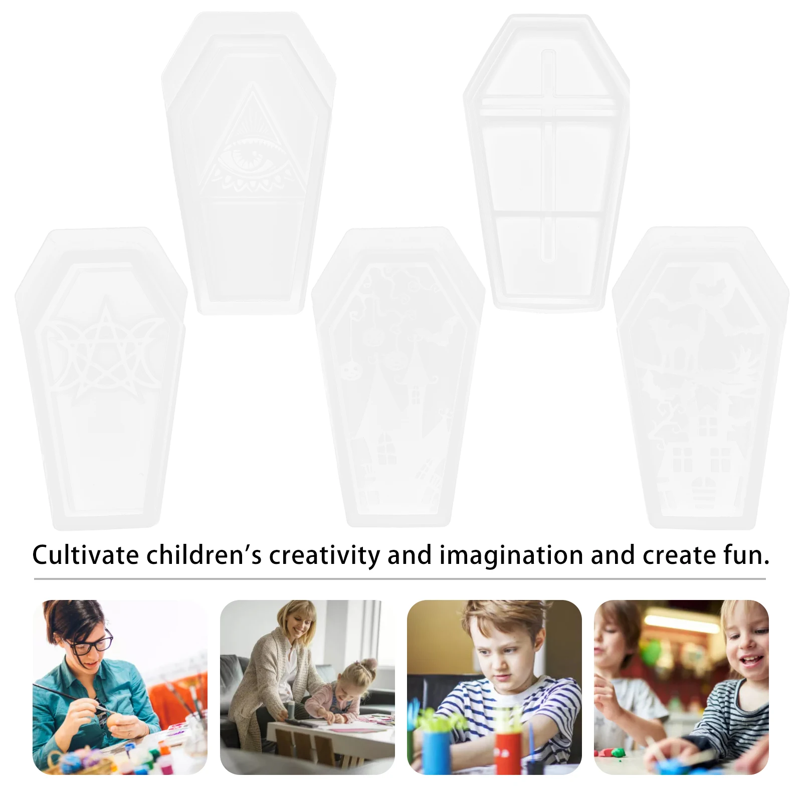 

Хэллоуин Diy Орнамент Форма Кристалл Эпоксидная Прозрачная Коробка Для Хранения Инструмент Дети Творческая Активность Гибкая Форма Труны Литье