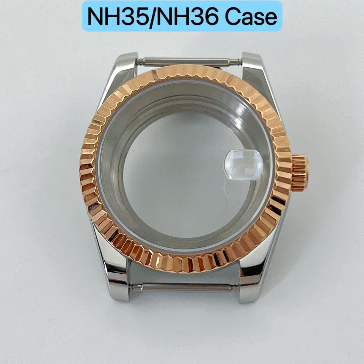 

Silver Rose 36mm/39mm NH35 case sapphire glass 100m water resistant for MOD Datejust NH35 NH36 movement watch accessories