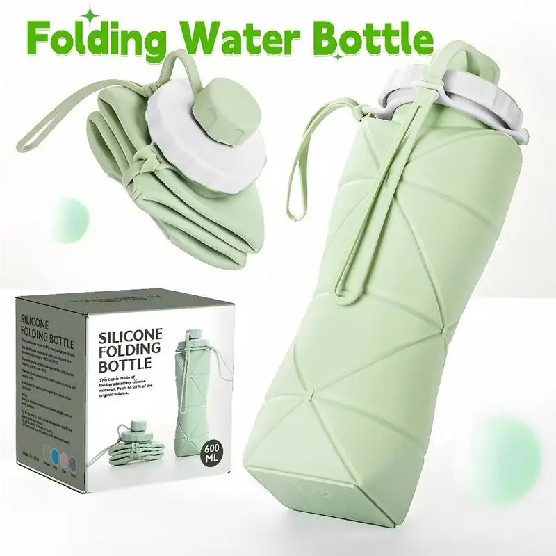 Hot Sale 600ML Silicone For Sports Tumbler Leak Proof Reusable Collapsible Water Bottles Foldable