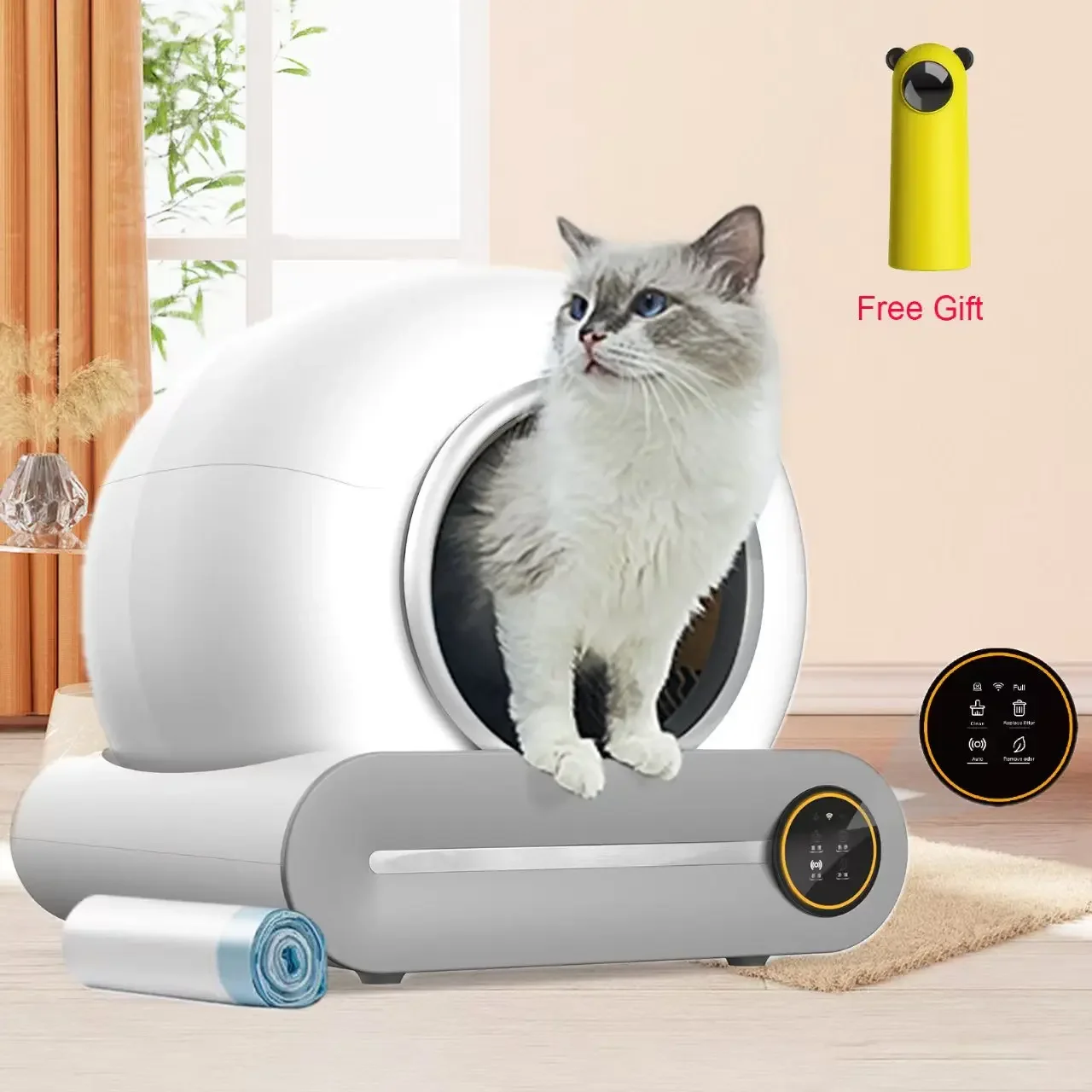 Tonepie Automatic Smart Cat Litter Box Self Cleaning Fully Enclosed Cat Litter Box Pet Toilet，Free Blanket English Versions