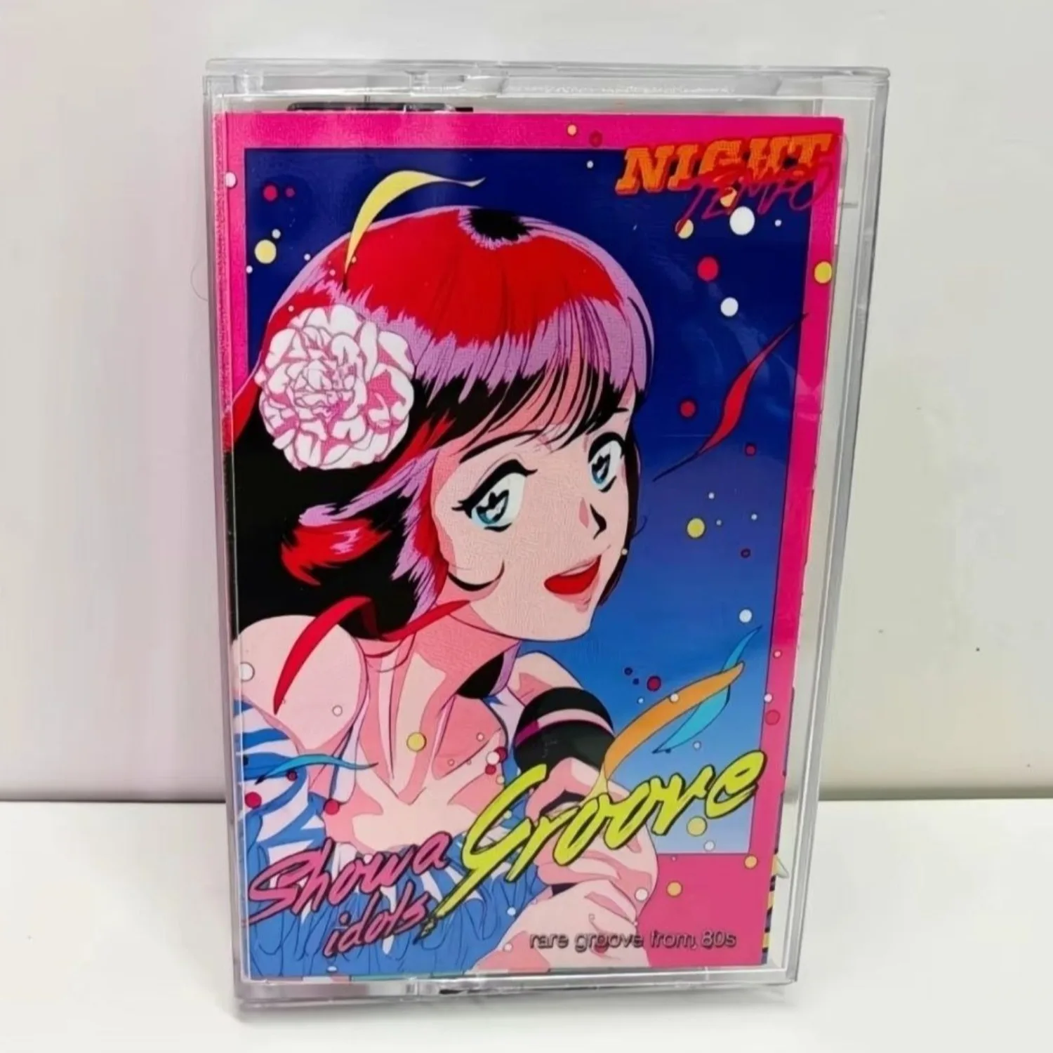 Cassette de musique pop japonaise des années 80, style pop urbain rétro Showa, cassette au format rétro ambiance idole, objet de collection pour les fans de J-Pop