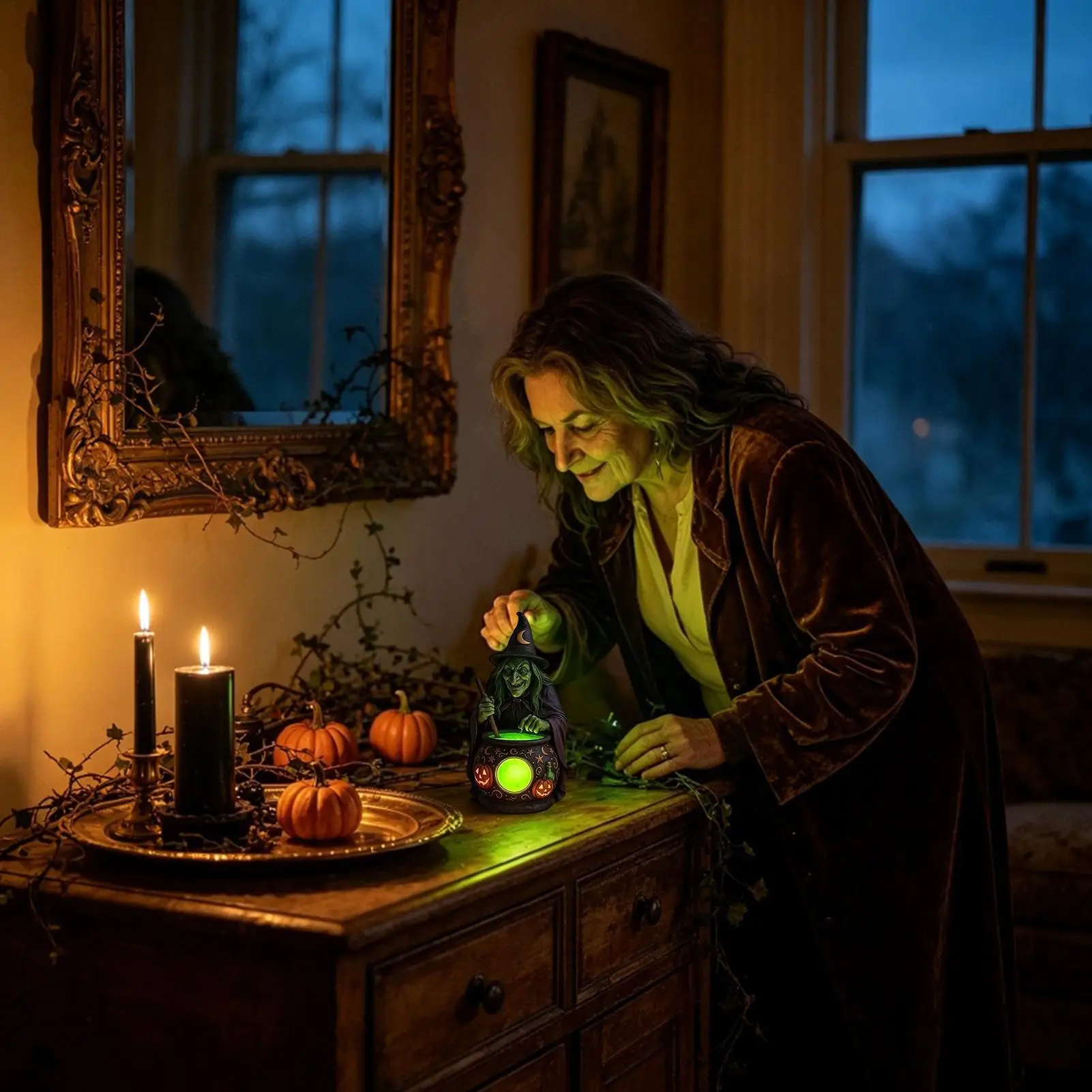 Halloween Witch Lamp Halloween Witch Cauldron Table Decor Lighting Decorative Table Lamps For Homeowners Renters Decorators Home