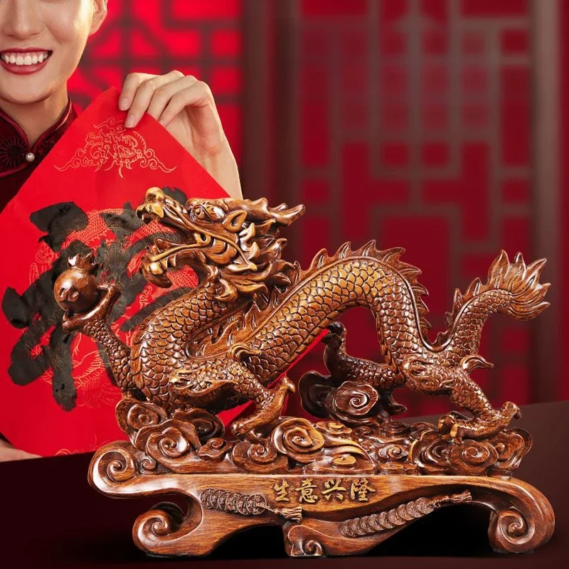 

1pcs Fengshui Golden Dragon Decoration Brings Wealth and Fortune Qinglong Town Residence Living Room Craft Decoration