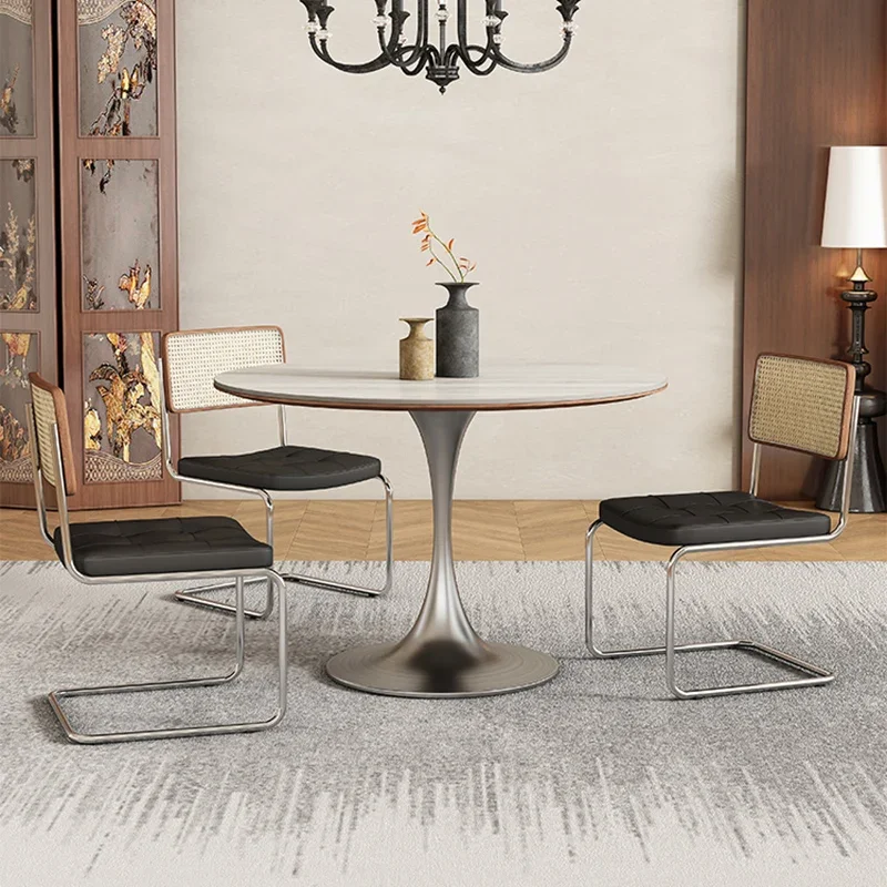 

Nordic Rock Plate Dining Tables Modern Simple Kitchen Balcony Round Table Living Room Dining Room Furnitur Mesas Redondas FYDT