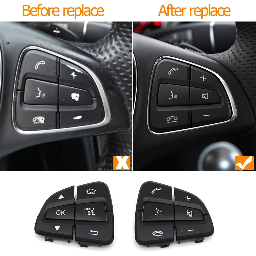 Car Steering Wheel Keys Multi-Function Menu Control Switch Button Assembly For Mercedes Benz V Class W447 W448 AMG GT W190