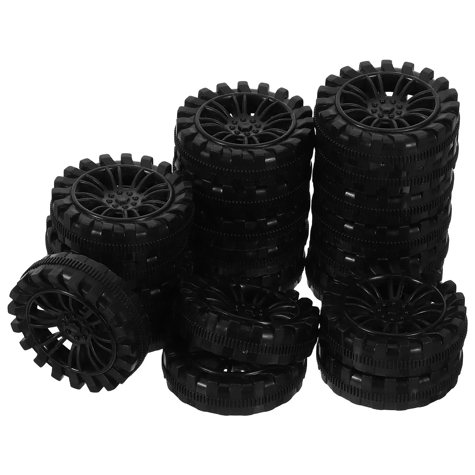 20Pcs Narrow Plastic Wheels 2x50mm High Wear Resistance for DIY Truck Boat Helicopter Airplane Robot Car Accessories