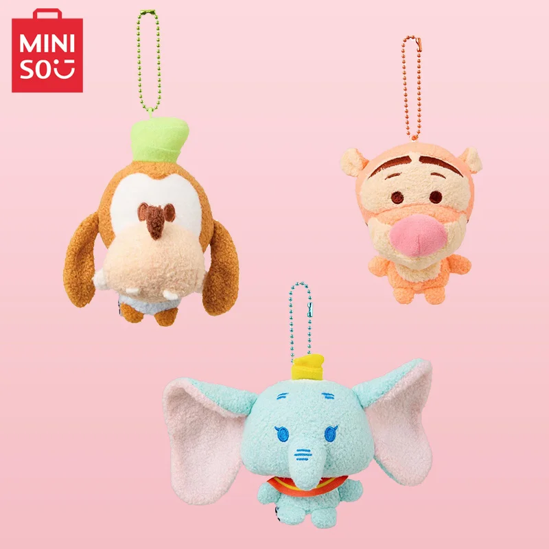 9/12cm MINISO Dumbo Goof Troop Tigger Winnie the Pooh and the Bluster Day Plush Doll Pendant Kawaii Mini Bag Pendant Decoration