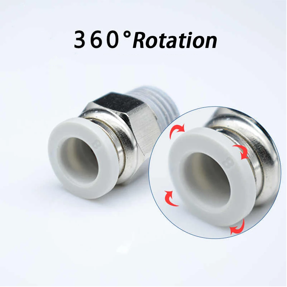Connecteur pneumatique rapide blanc, tuyau d'air en PU 4 6 8 10 12mm, filetage externe en laiton PT1/4 "1/2" 1/8 "3/8" M5, 1/3/5/10 pièces