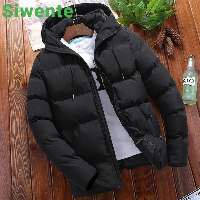 All-match Casual Winter Trend Short Slim-fit Parka Korean Version of The Solid Color Male Jacket Thickened Warm Hooded Male Coat