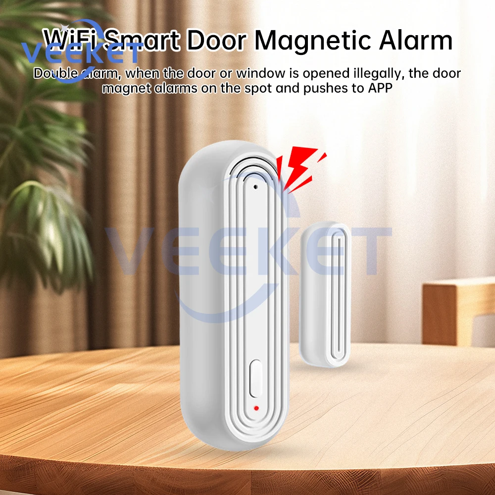 Tuya WiFi Smart Door Magnetic Alarm Sensor Smart Home Door Window Open Closed Detectors Alarm Home Alarm