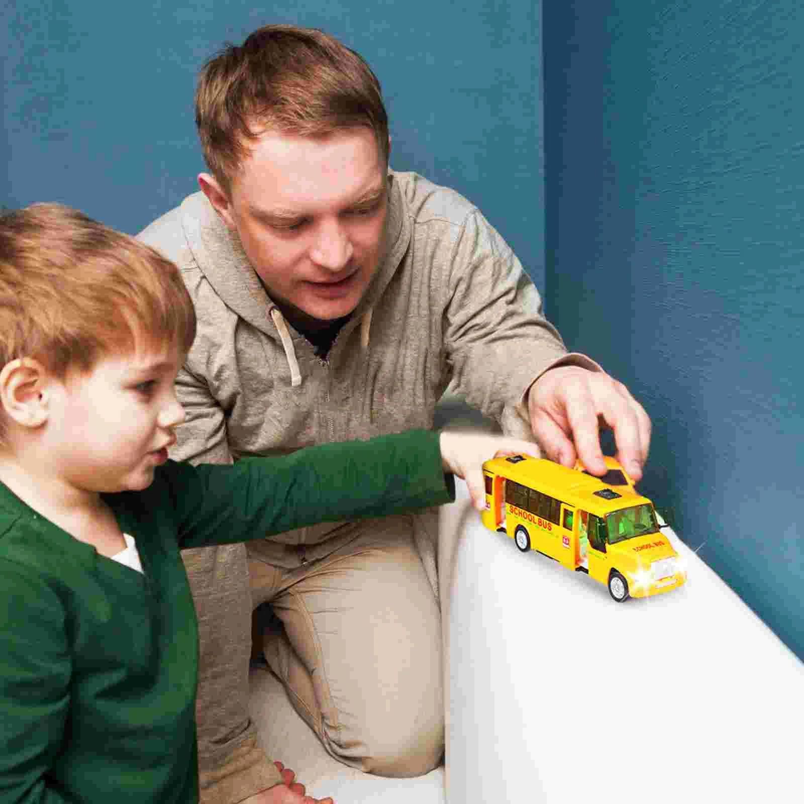 Bus scolaire son et lumière pour enfants, modèle de voiture pour tout-petits, véhicule de jeu pour enfants, voiture à tirer vers l'arrière