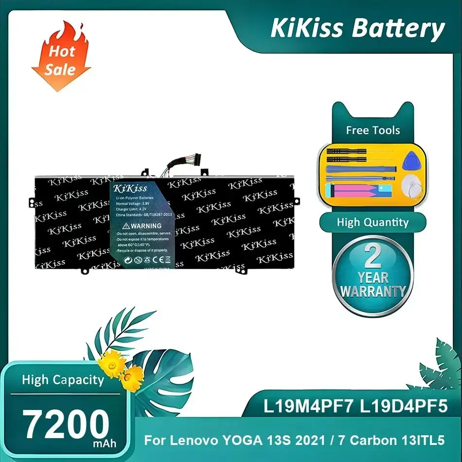 Li-ion Polymer Laptop Battery For Lenovo YOGA 13S 2021 7 Carbon 13ITL5,L19M4PF7 L19D4PF5,7200mAh
