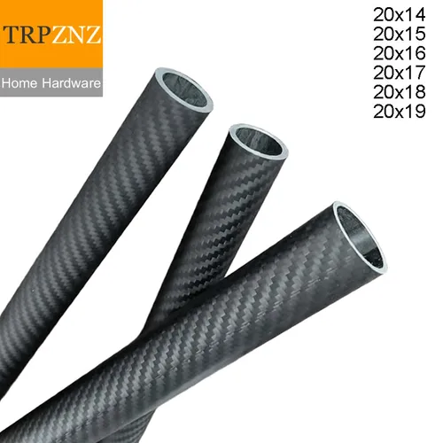 Imagen 1 del producto Tubo de fibra de carbono OD 20mm ID 14 15 16 17 18 19mm Material compuesto de alta dureza 3K para palos de Golf cañas de pescar
