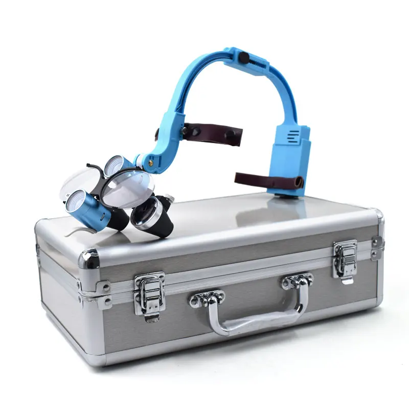 5W Dental Lab Led Surgical Headlight With 5X 6x 3.5x 2.5x Magnification Binocular Loupes
