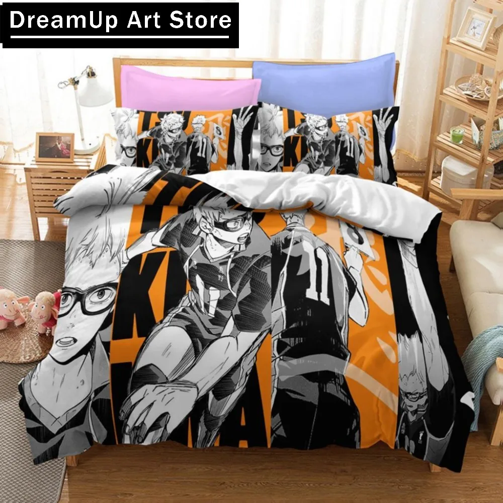 Anime Haikyuu Bedding Set Volleyball Duvet Cover Bed Set Quilt Cover Twin Single Full Queen King Size Boys Adult