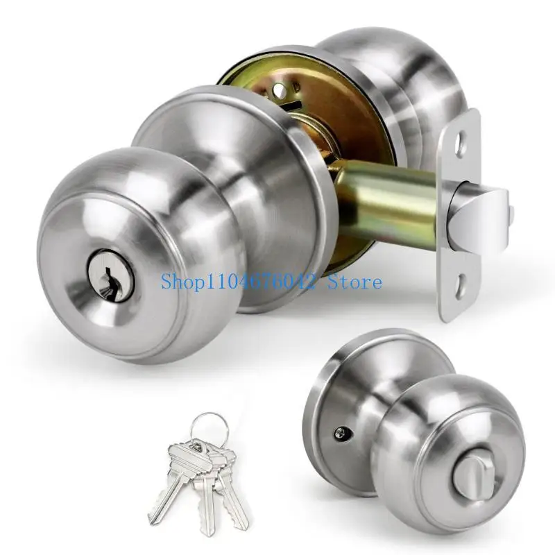 5asd Entrance Lock Door Handles Round Door Knobset Handle for Entrance Passages Lock