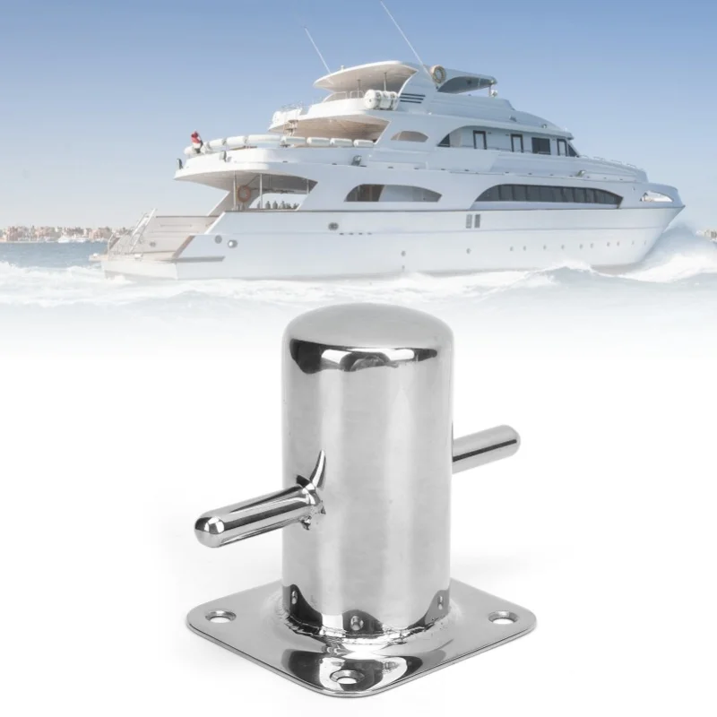 316 Stainless Steel Single Mooring Bitt Heavy Duty Cross Bollard Cleat Marine Hardware Accessories