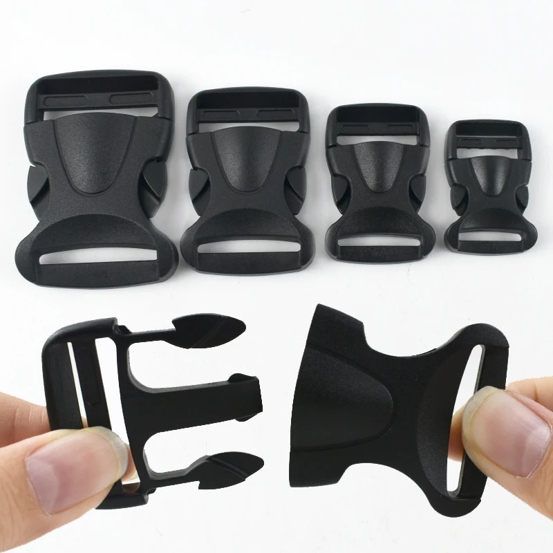 

2/5/10Pcs 20/25/32/38mm Black Plastic Buckles for Belt Quick Release Buckle Backpack Adjust Side Carabiner Clip Snap Hook Parts