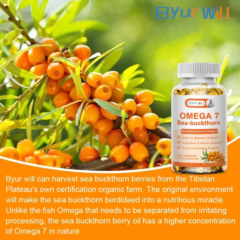 ByurWill Omega 3-6-7-9, Pure Sea Buckthorn Extract Capsules Support Immune, Vision & Liver Health Certified Kosher