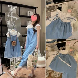 Kid's Parent-Child Parent-Child Clothing Mother-Daughter Clothing Dress Mother-Daughter Clothing Summer Korean Version Deni