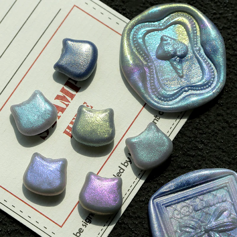 حبيبات شمع ورنيش/شمع ورنيش برأس قطة ملون أورورا/يستخدم لأختام الختم المصنوعة يدويًا/غلق مغلف رسالة دعوة #4