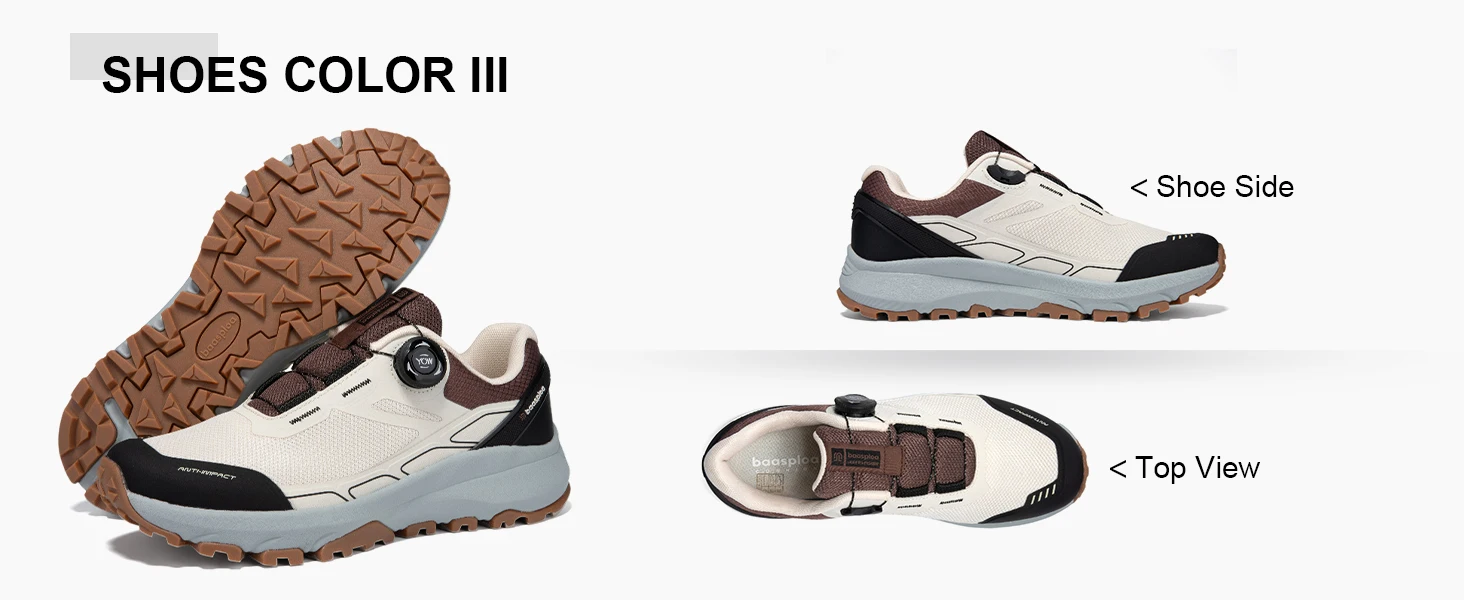 Baasploa Herren Wanderschuhe Markenqualität Trekking- und Kletterschuhe mit Drehverschluss Luxus-Designer Outdoor-Sneaker – Detail 13