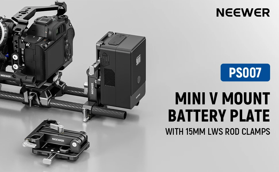 Neewer Mini V Mount Batterieplatte 180 ° Tilt faltbare L-förmige V-Lock-Batterieplatte für SmallRig Shoulder Rig Sony FXLION Nano – Detail 1