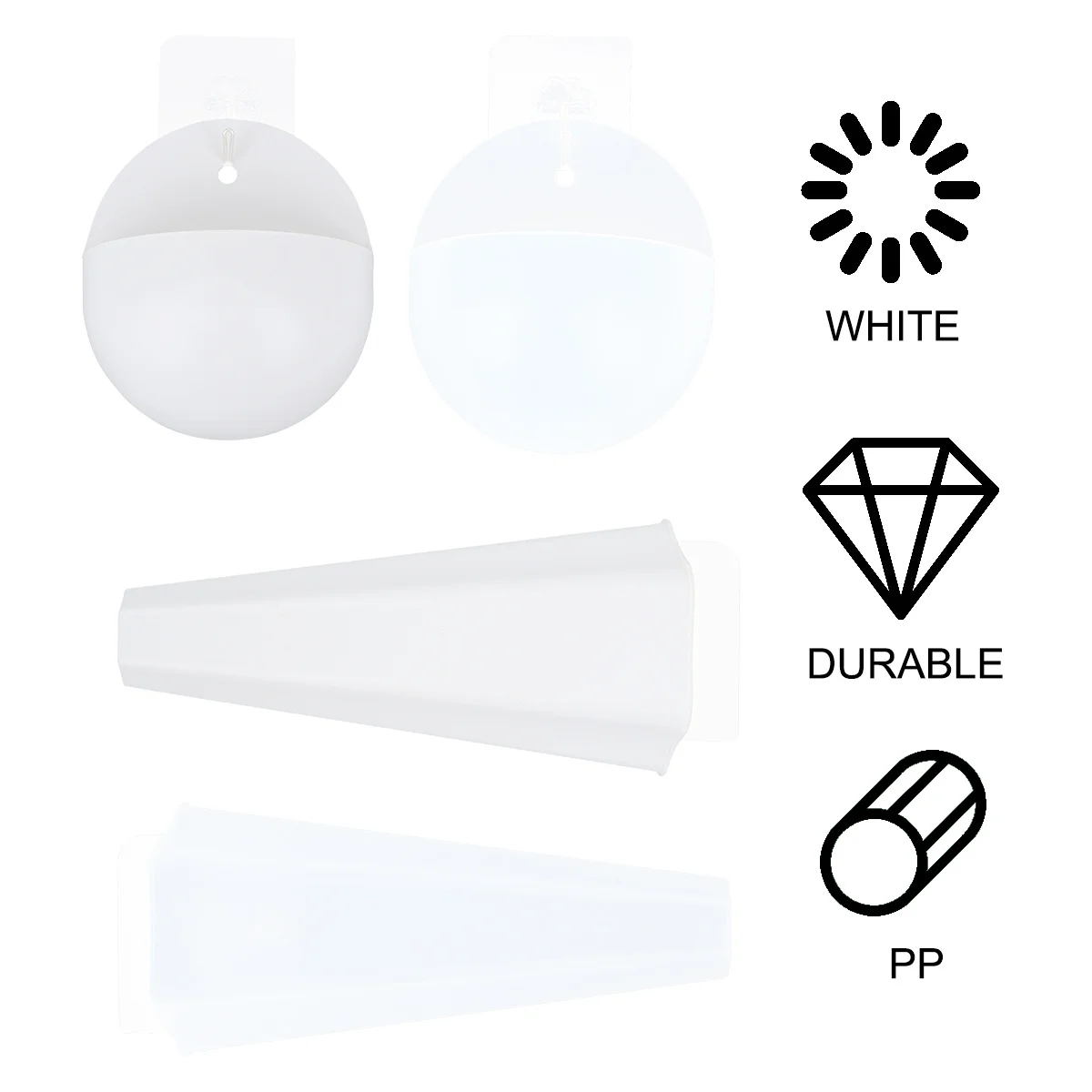 4 قطع أنماط بيضاء Pp معلقة تعليق للزهور المنزل زراعة جدار زهرية ديكور جدار زهرية