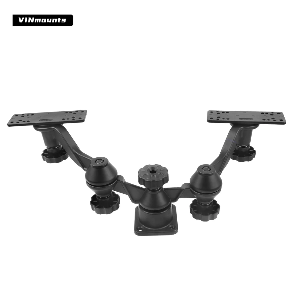 수평 붐 듀얼 암 어군탐지기 브래킷, 360 °   회전 가능, Garmin Humminbird와 호환 가능, 6인치 디스플레이에 적합 썸네일 7