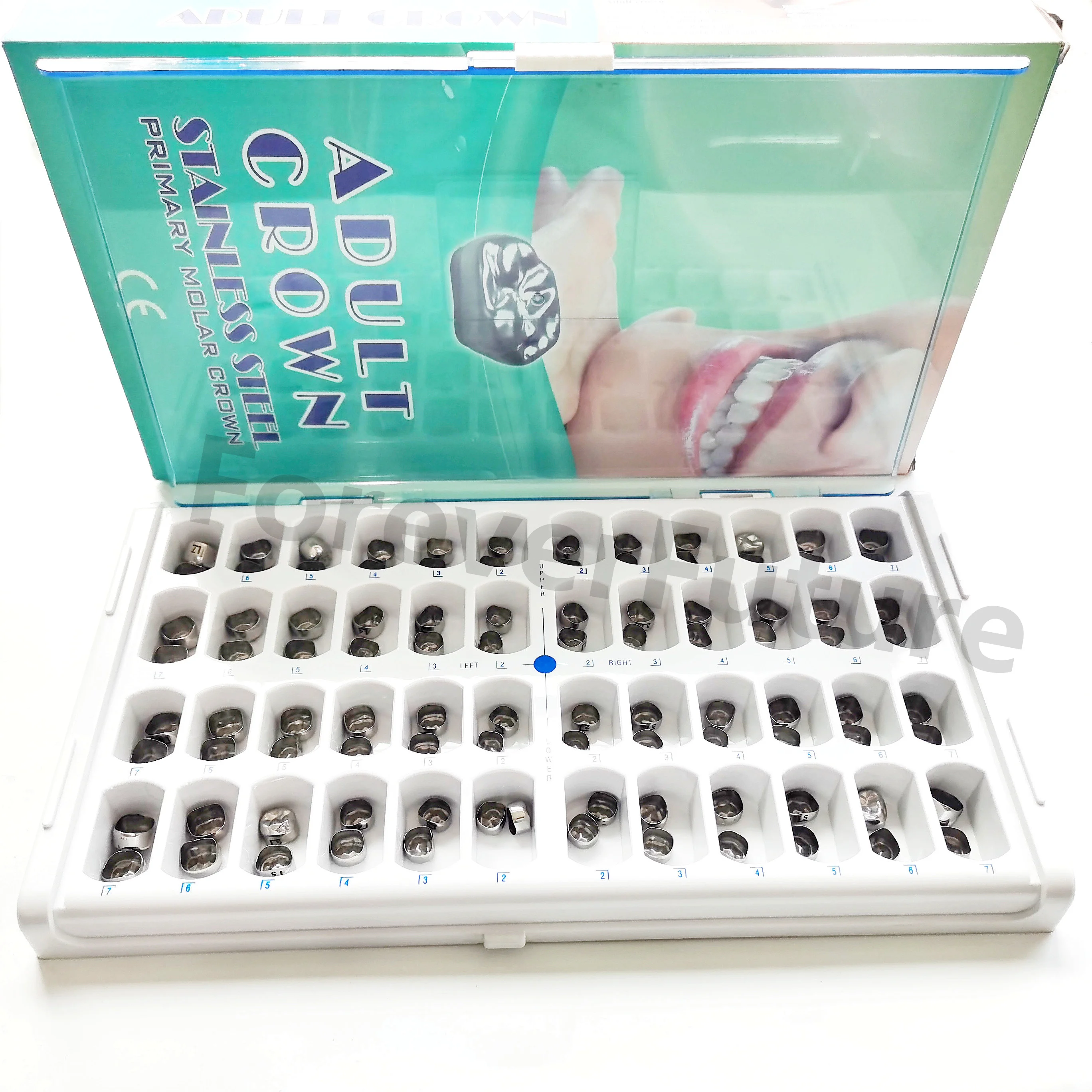 Adult CROWN KIT OF 144 Pcs/Box-Dental Stainless Steel Permanent Molar Crown