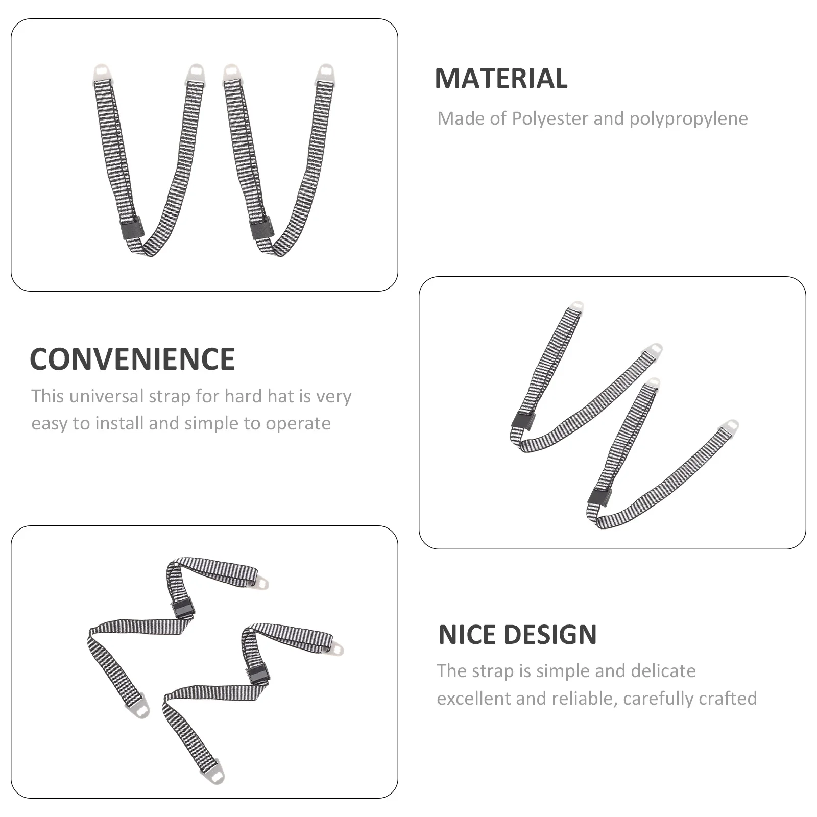 

2Pcs Professional Hard Hat Strap Bands Adjustable Safety Chin Straps Fixing Accessories Hard Hat Strap