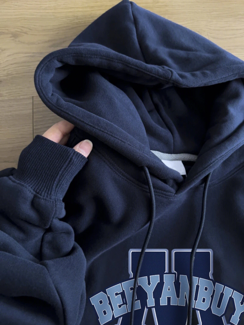 

Thiened Silver Fur Hoodie Sweatirt ex Autumn Winter Faion Brand Label Cut off Tailor Made American Retro Sle