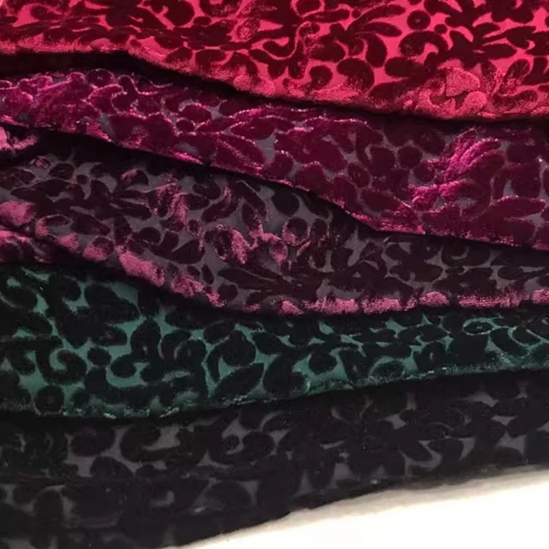 

Шелковая бархатная ажурная мягкая драпированная ткань для тонкого стиля, перспективное платье, одежда, ткань «сделай сам», швейный материал по метрам